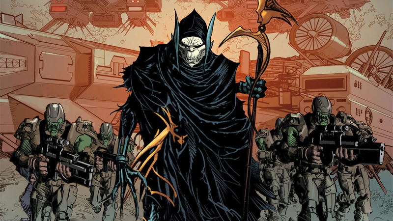 Corvus, and his glaive, in New Avengers #8.